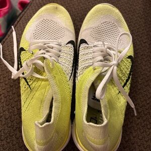 Nike Flyknit Neon Yellow and White Shoes